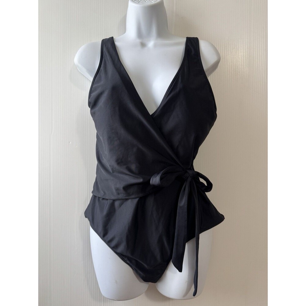 Summersalt The Perfect Wrap One Piece Swimsuit Black Size 14 Women’s
